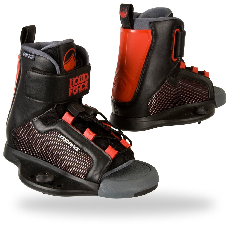 Liquid Force Fury Kids Wakeboard Binding, UK 11.54.5, Black Red, 2014